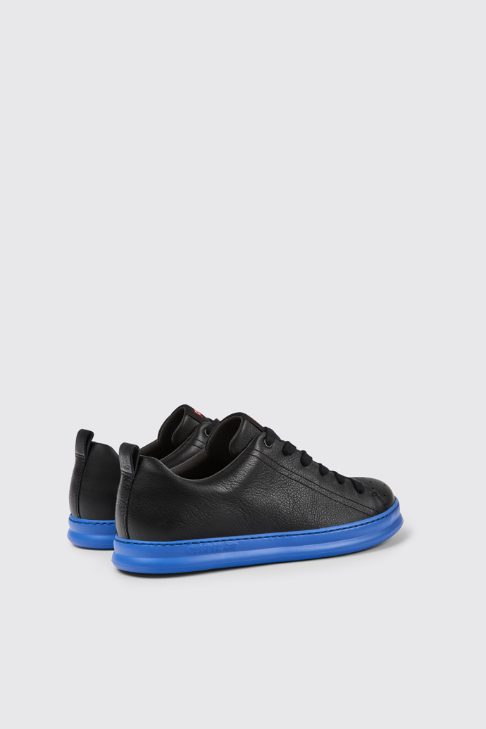 Runner Black leather sneakers for men arkadan görünümü