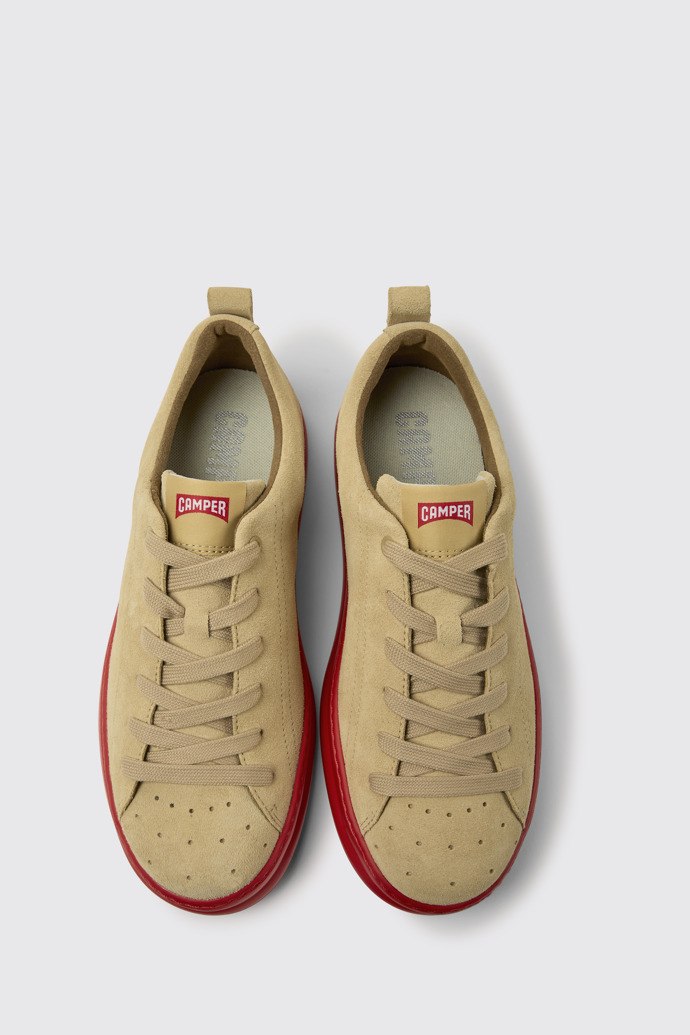 Overhead view of Runner Beige nubuck sneakers for men