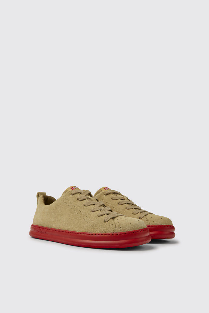 Front view of Runner Beige nubuck sneakers for men