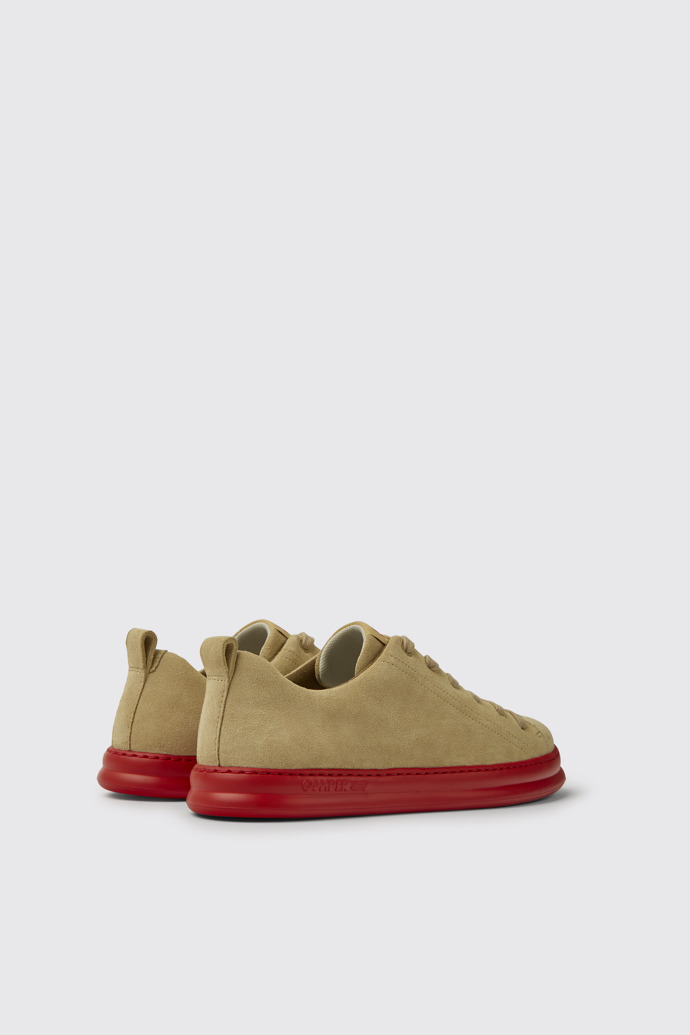 Back view of Runner Beige nubuck sneakers for men