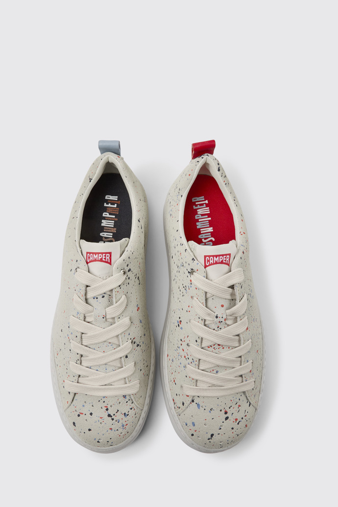 Overhead view of Twins Multicolored recycled leather sneakers for men