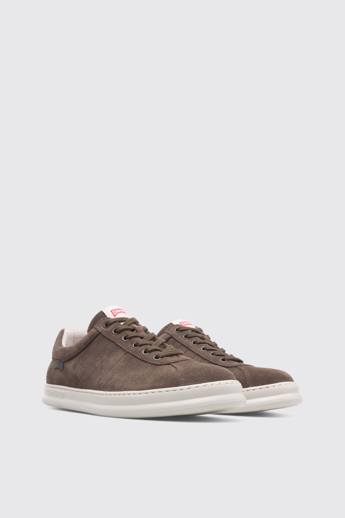 Front view of Runner Brown Gray Sneakers for Men