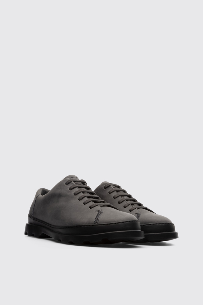 Front view of Brutus Grey lace up shoe for men