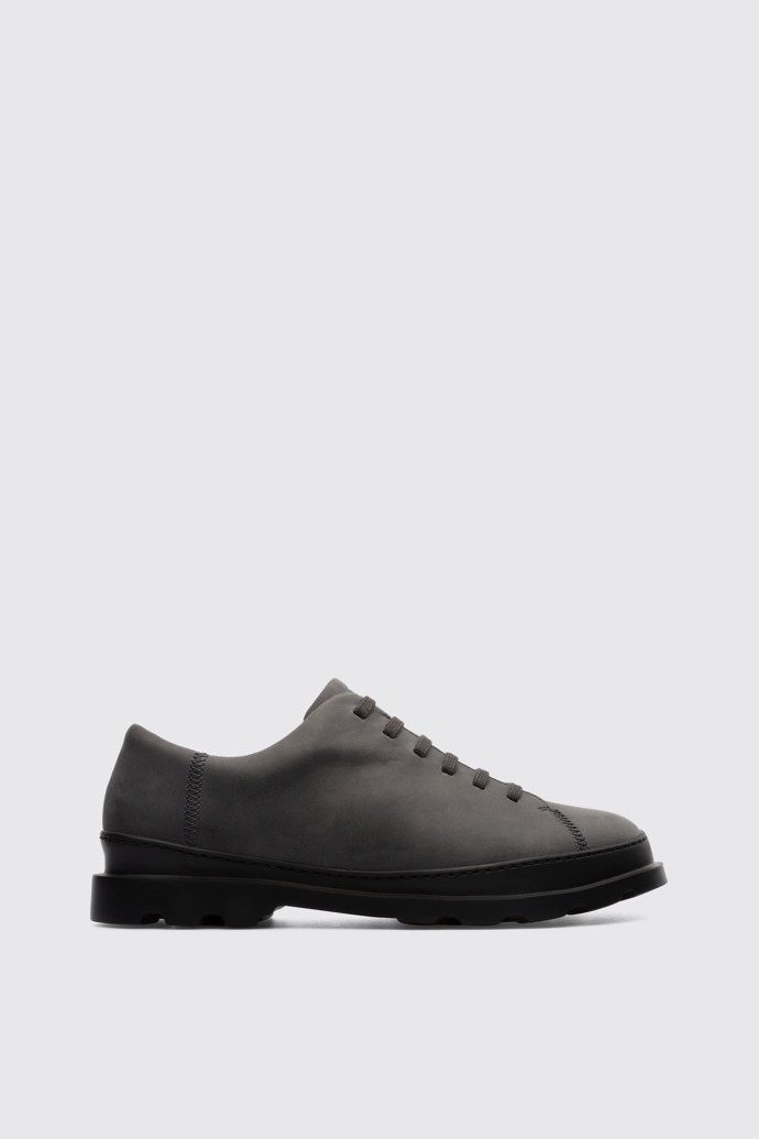 Side view of Brutus Grey lace up shoe for men