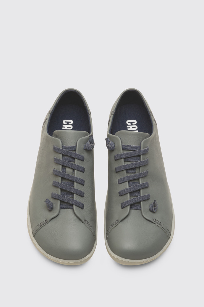 Overhead view of Peu Light grey leather upper shoe for men