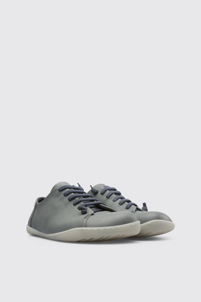 Front view of Peu Light grey leather upper shoe for men