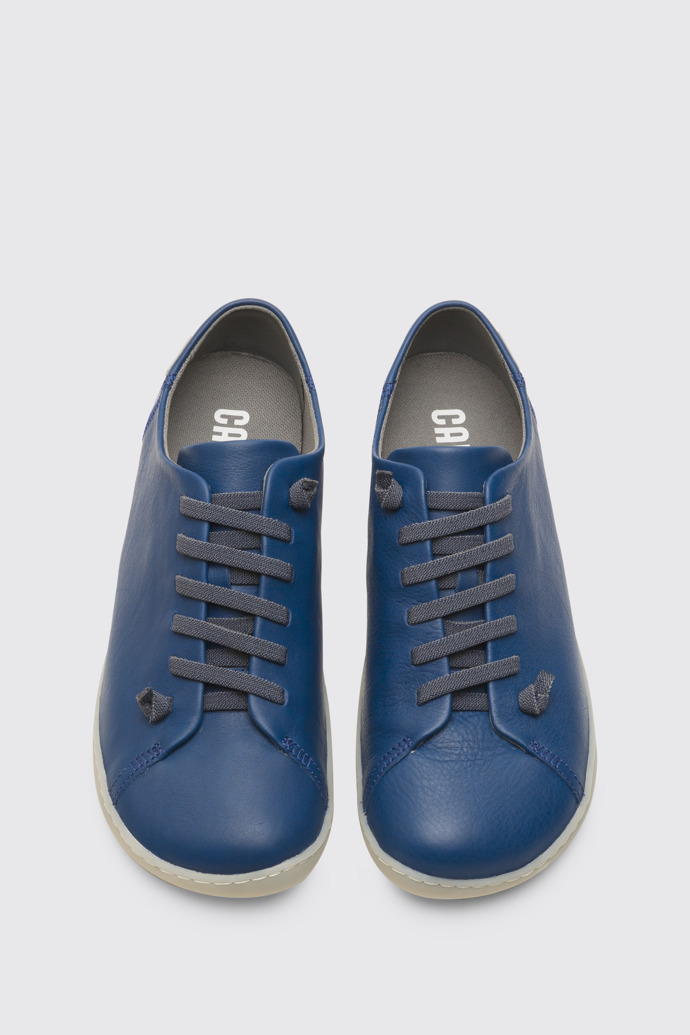 Overhead view of Peu Light leather upper blue shoe for men