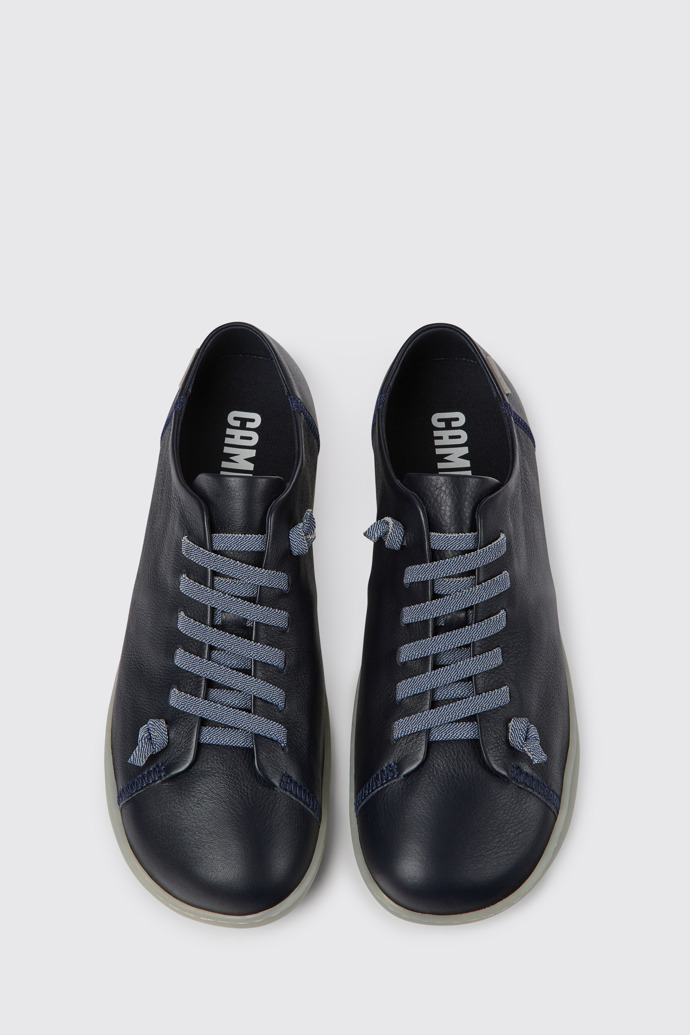 Overhead view of Peu Blue leather shoes for men