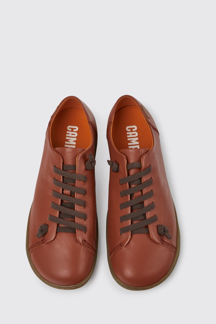 Overhead view of Peu Red leather shoes for men