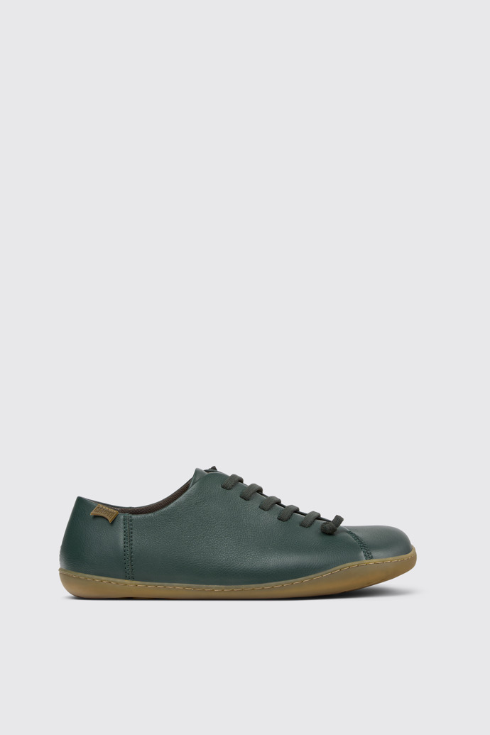 Side view of Peu Green Leather Shoes for Men.