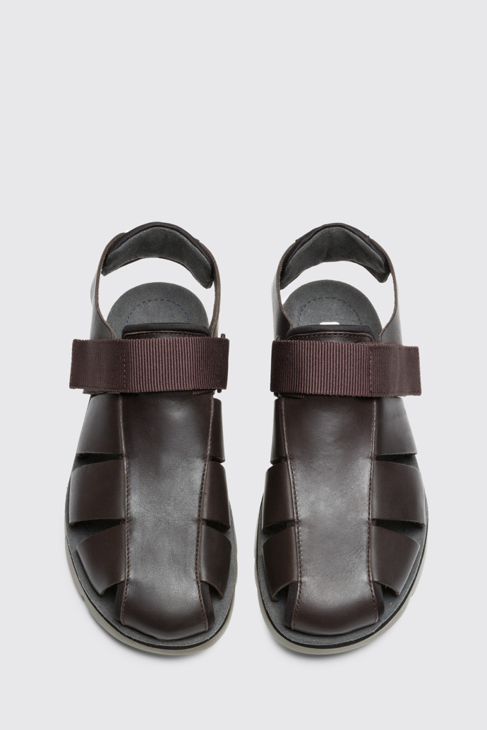 Overhead view of Oruga Brown Sandals for Men
