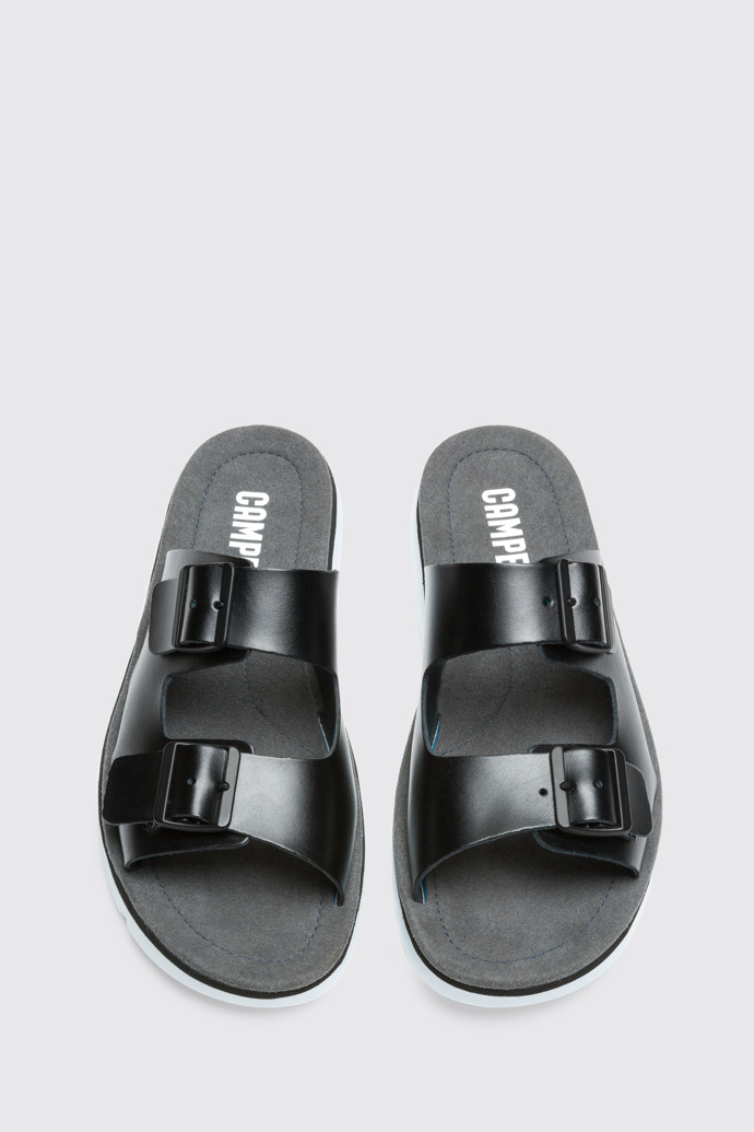 Overhead view of Oruga Black Sandals for Men