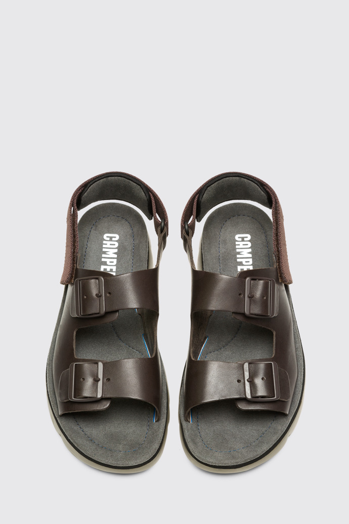 Overhead view of Oruga Brown Sandals for Men