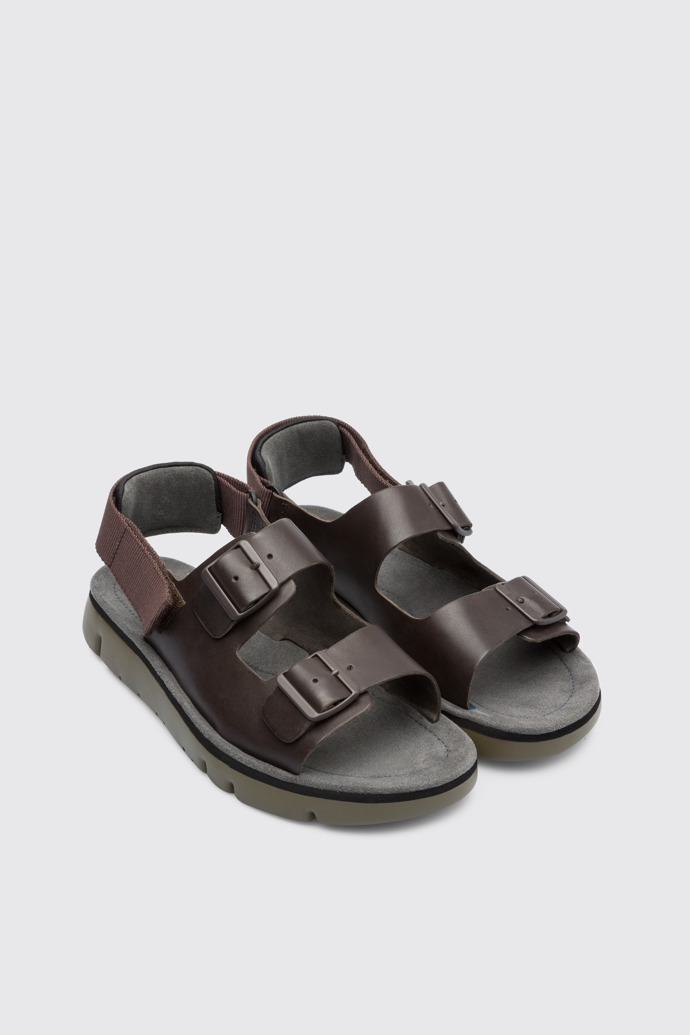 Front view of Oruga Brown Sandals for Men