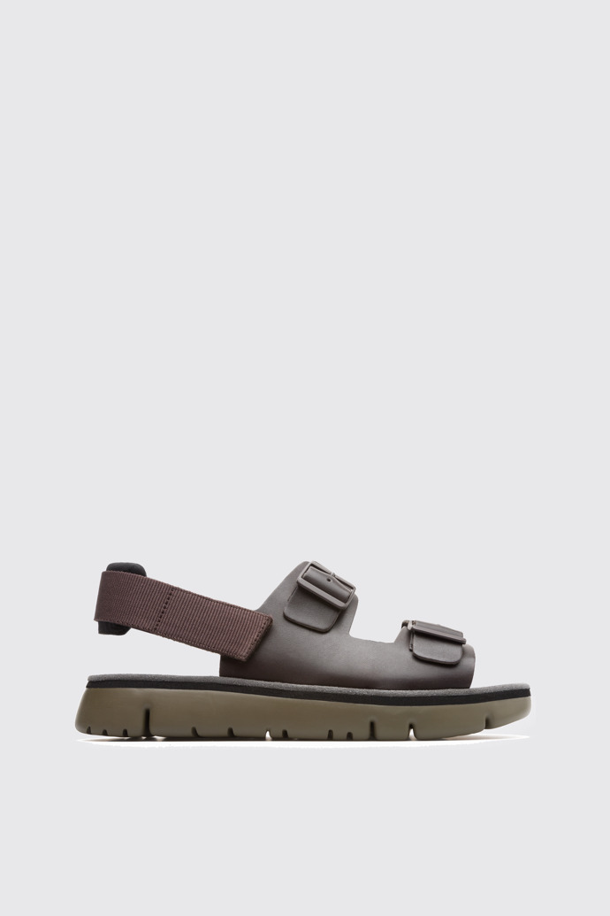 Side view of Oruga Brown Sandals for Men