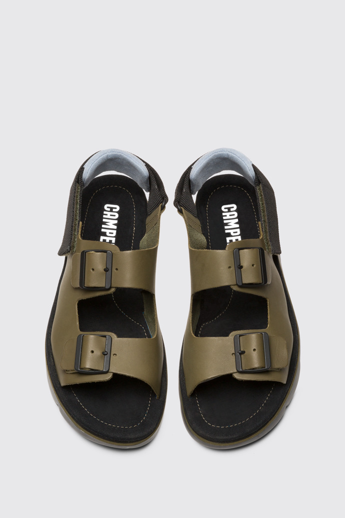 Overhead view of Oruga Green Sandals for Men