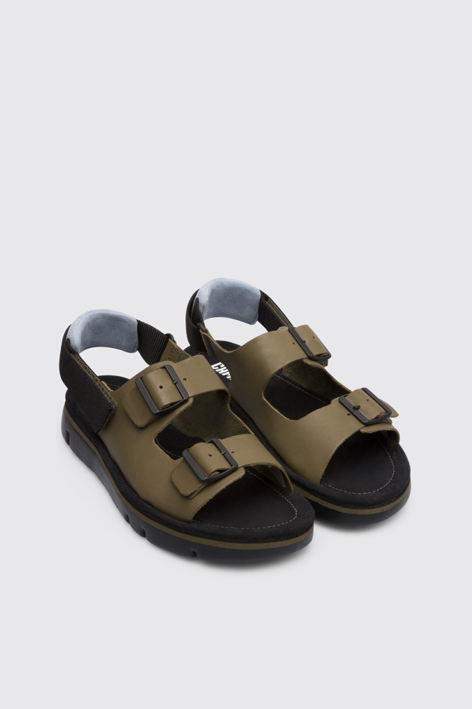 Front view of Oruga Green Sandals for Men