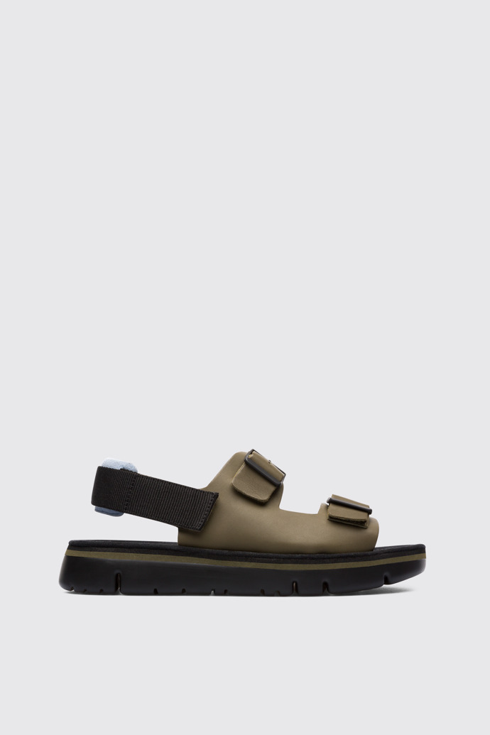 Side view of Oruga Green Sandals for Men