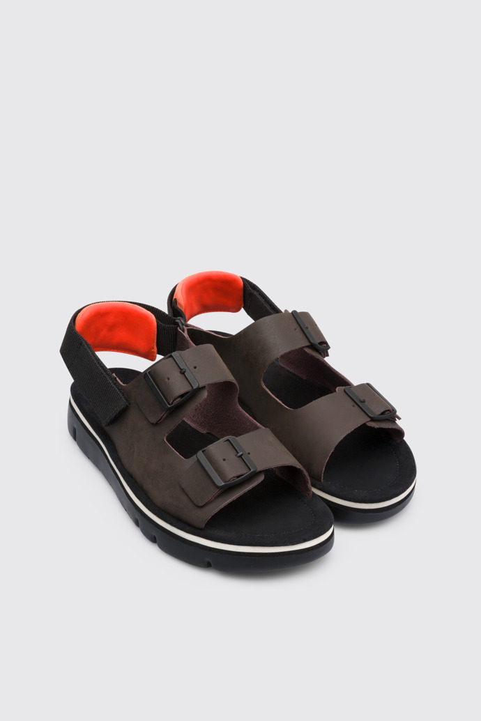 Front view of Oruga Brown Sandals for Men