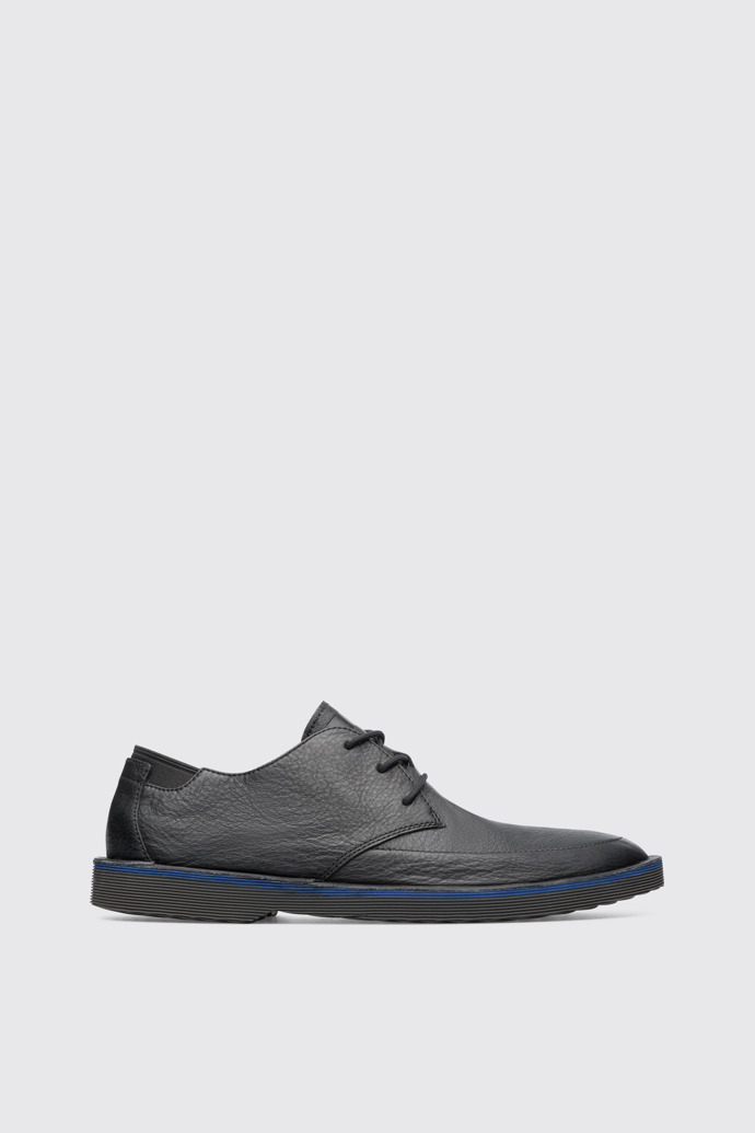 Side view of Morrys Black shoe for men