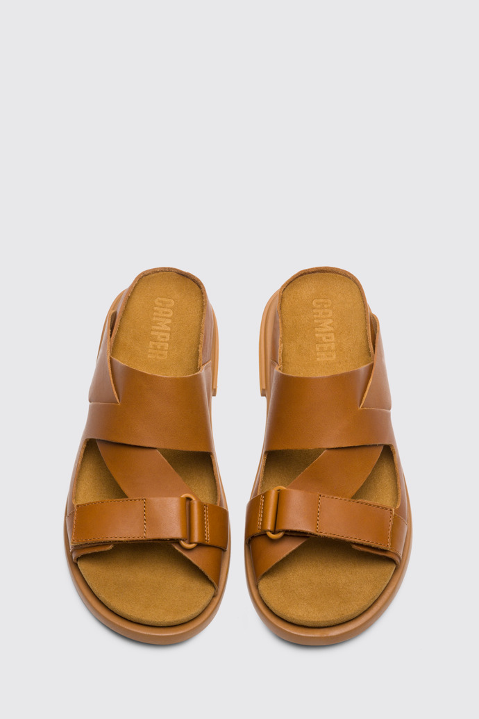 Overhead view of Edo Brown Sandals for Men