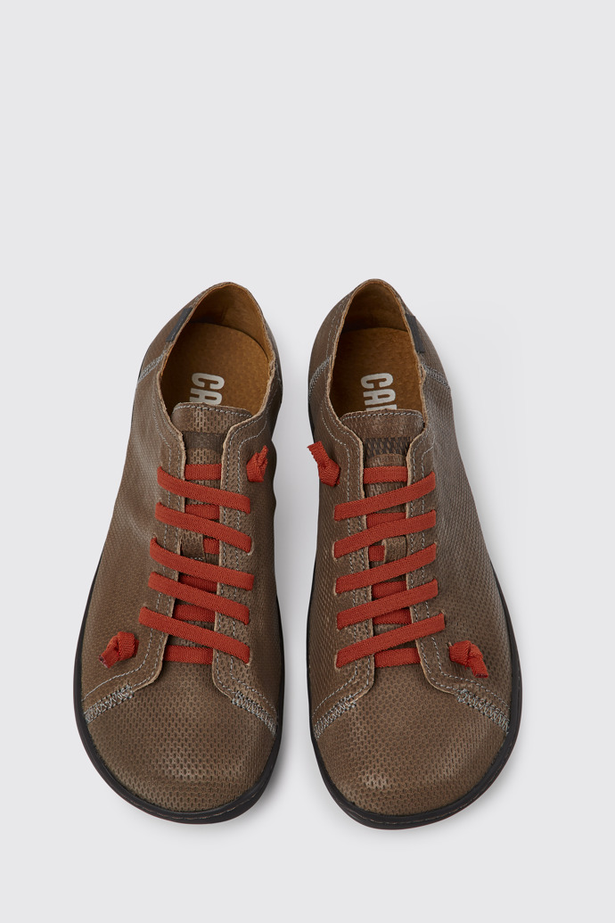 Overhead view of Peu Brown leather shoes for men