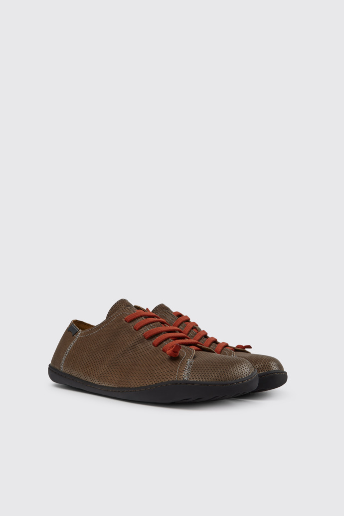 Front view of Peu Brown leather shoes for men