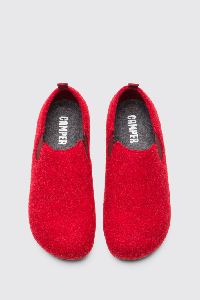 Overhead view of Wabi Red Slippers for Men