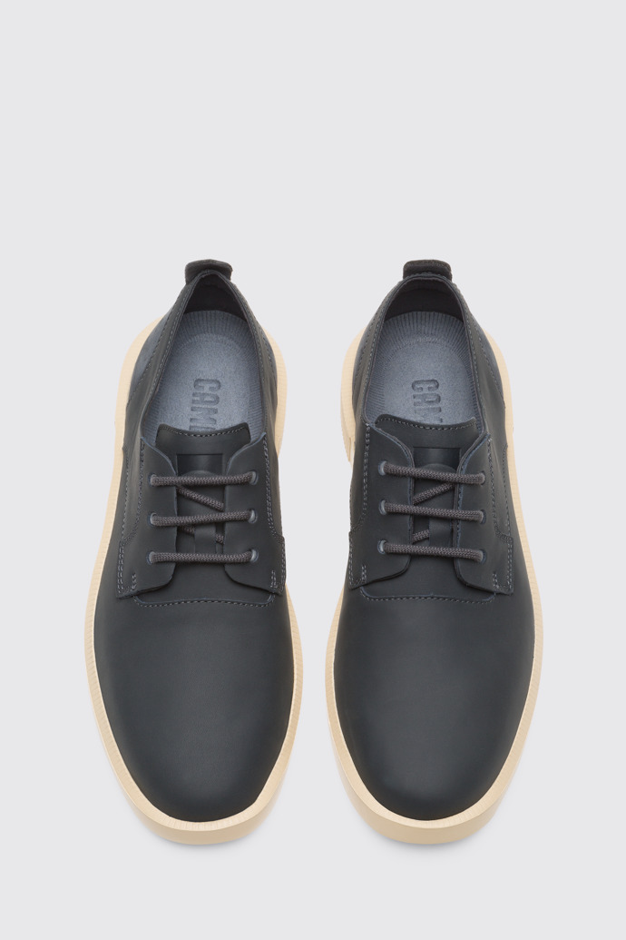 Overhead view of Bill Men’s dark gray shoes with laces