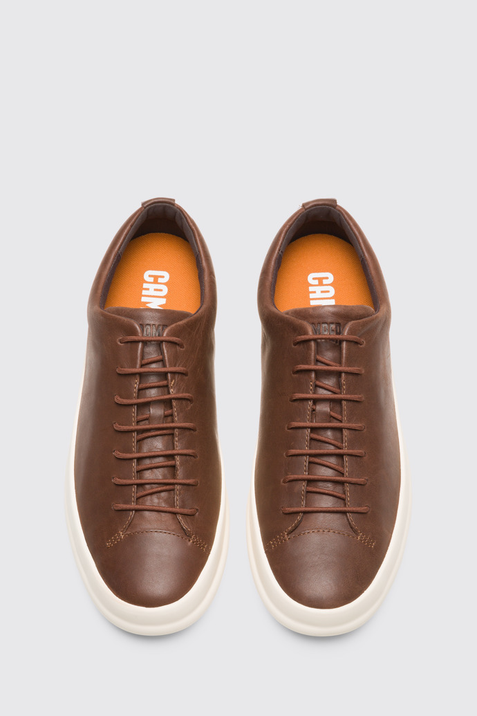 Overhead view of Chasis Brown leather shoe for men