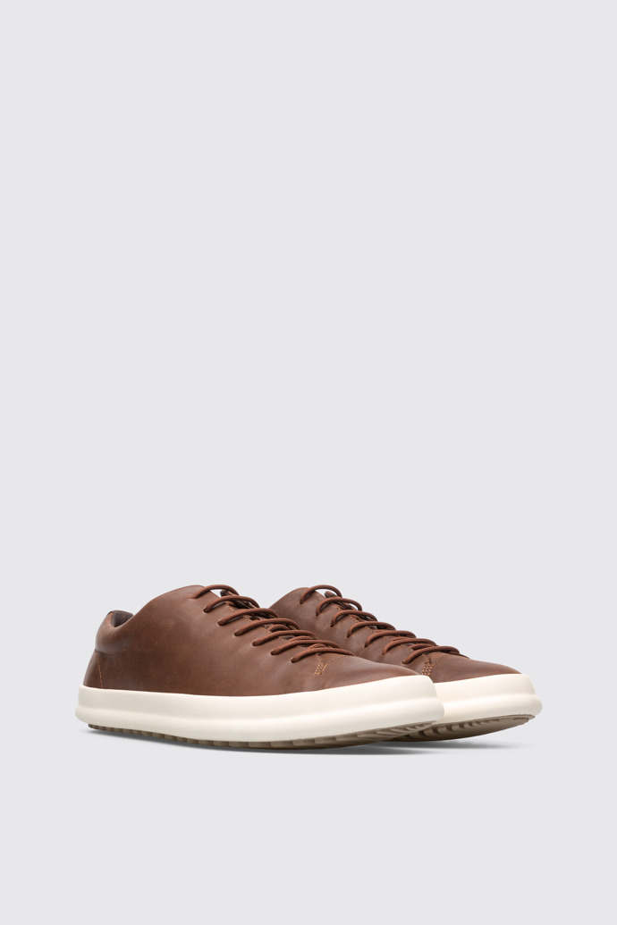 Front view of Chasis Brown leather shoe for men