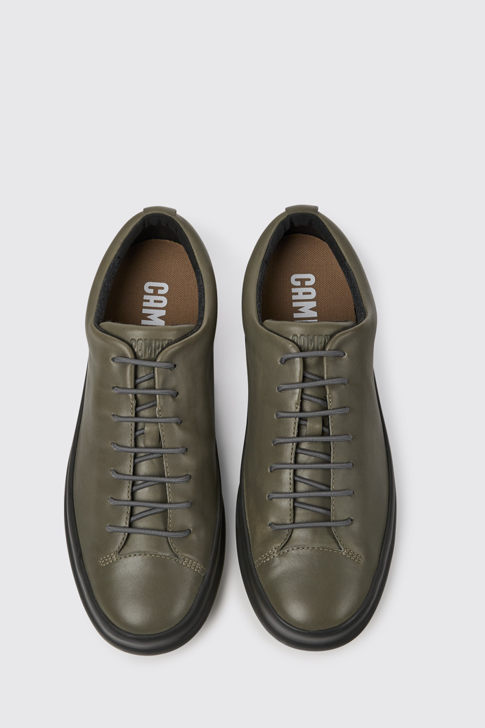 Overhead view of Chasis Grey leather shoes for men