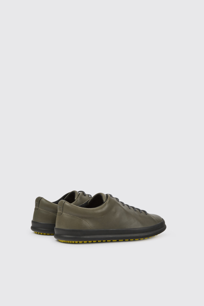 Back view of Chasis Grey leather shoes for men