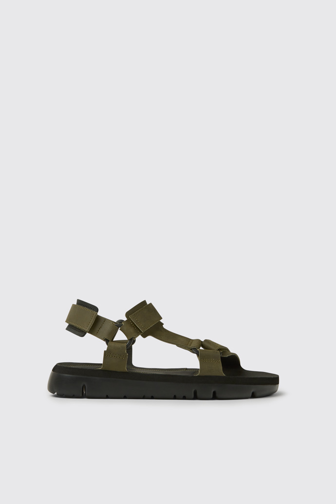 Oruga Sandalias de piel en color verde para hombre
