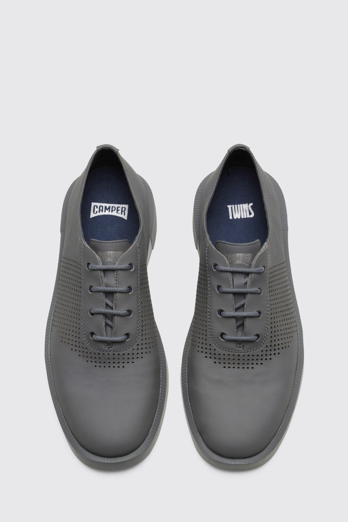 Overhead view of Twins Grey Formal Shoes for Men
