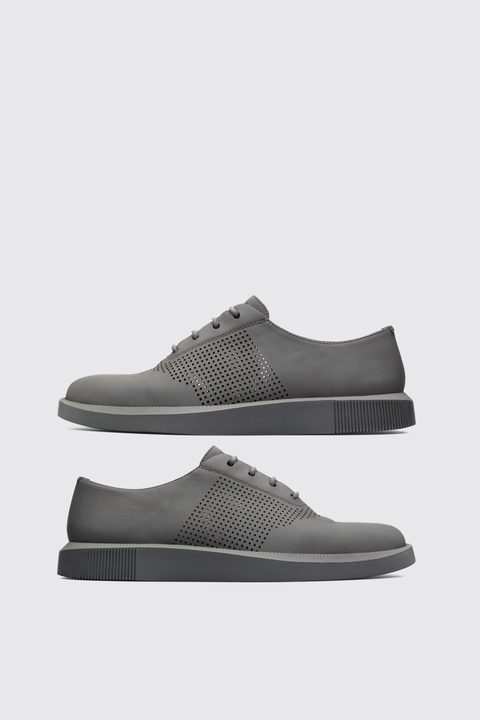 Side view of Twins Grey Formal Shoes for Men