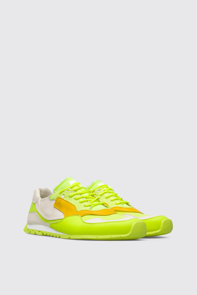 Front view of Nothing Men’s neon yellow, yellow and cream sneaker