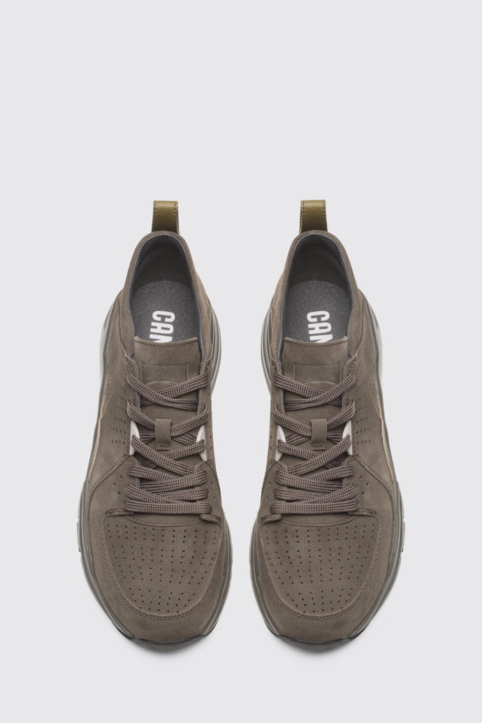 Overhead view of Drift Brown Gray Sneakers for Men
