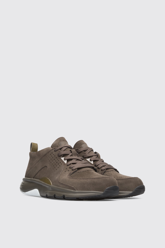 Front view of Drift Brown Gray Sneakers for Men