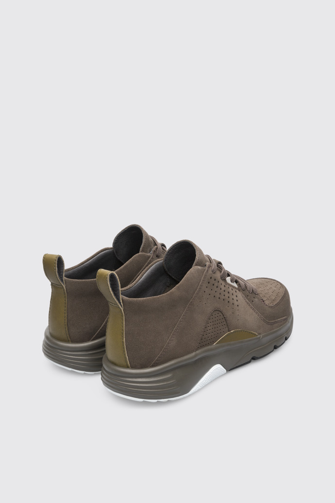 Back view of Drift Brown Gray Sneakers for Men