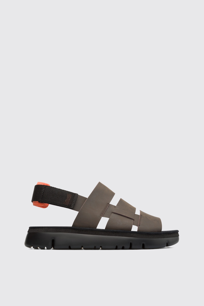 Side view of Oruga Brown Sandals for Men