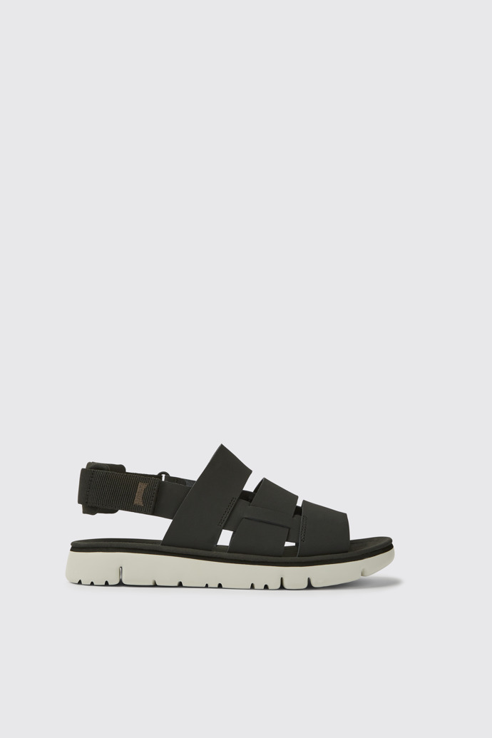 Side view of Oruga Men’s black sandal