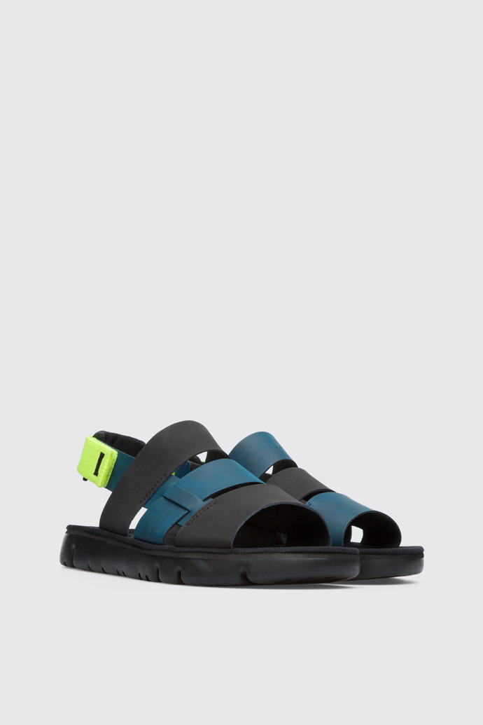 Front view of Twins Men’s navy and black sandal