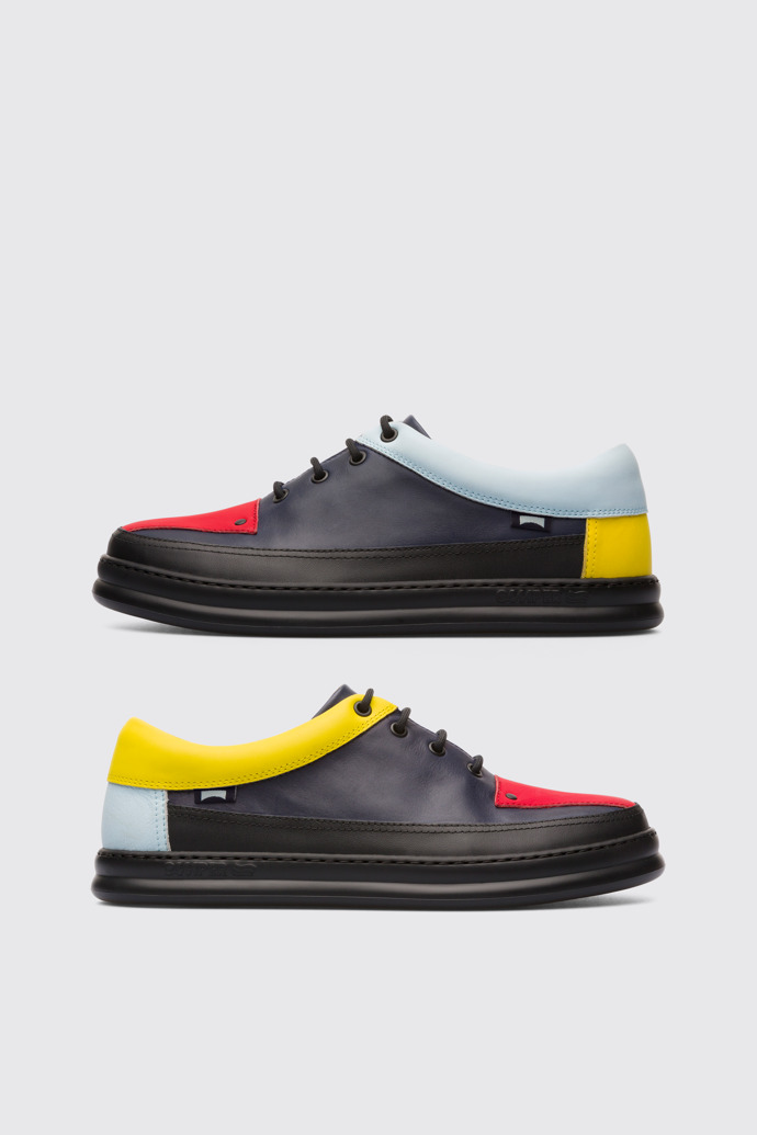 Side view of Twins Multicolor Sneakers for Men