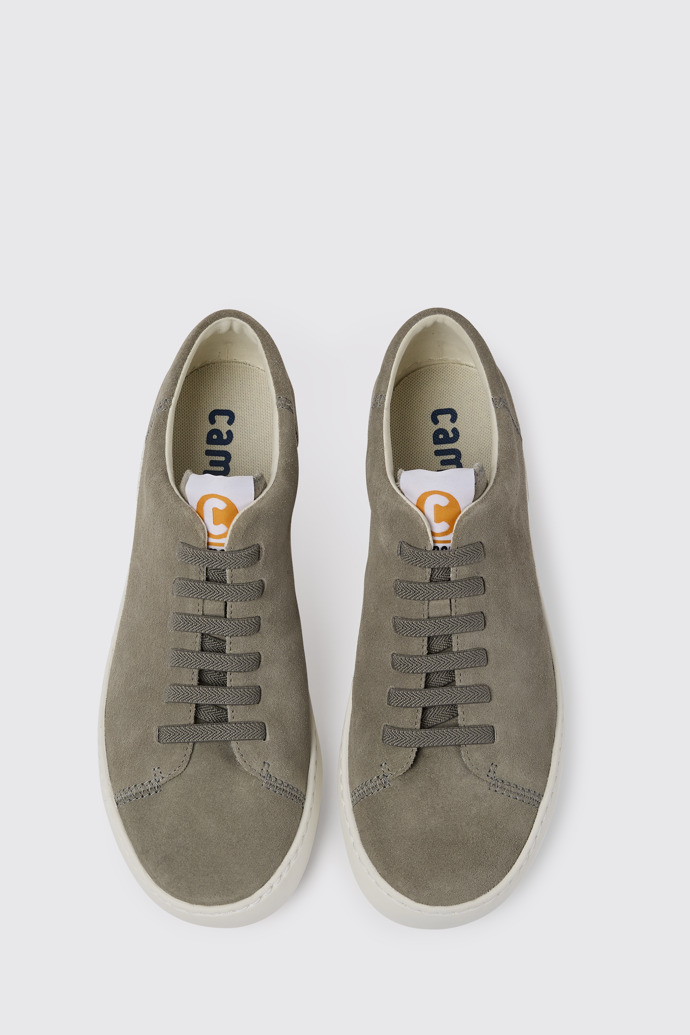 Overhead view of Peu Touring Grey nubuck sneakers for men
