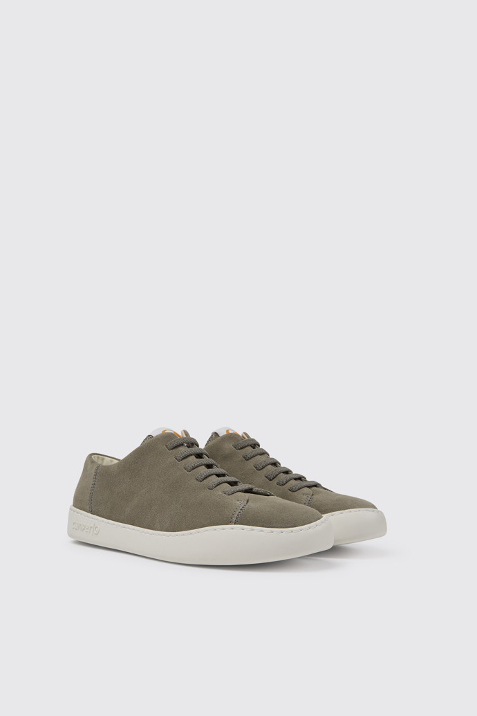 Front view of Peu Touring Grey nubuck sneakers for men