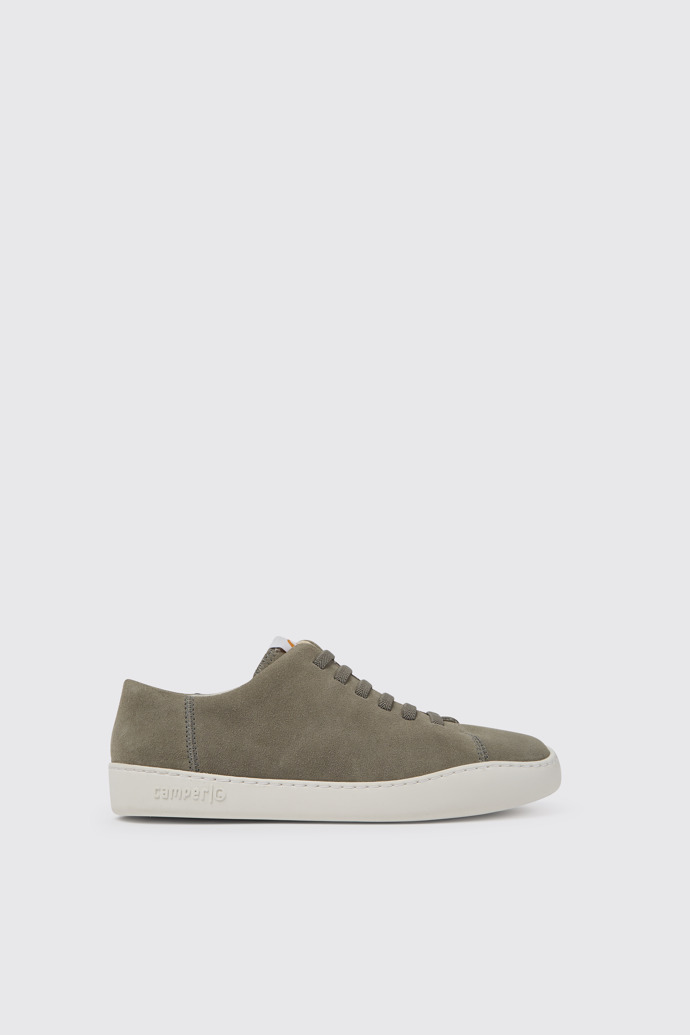 Side view of Peu Touring Grey nubuck sneakers for men