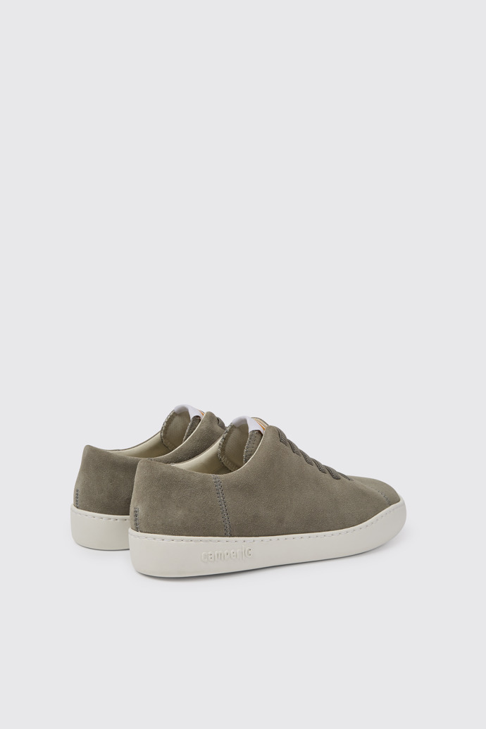 Back view of Peu Touring Grey nubuck sneakers for men