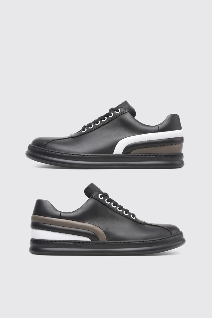 Side view of Twins Black Sneakers for Men