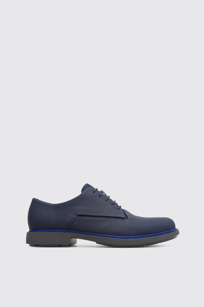Side view of Neuman Blue Formal Shoes for Men